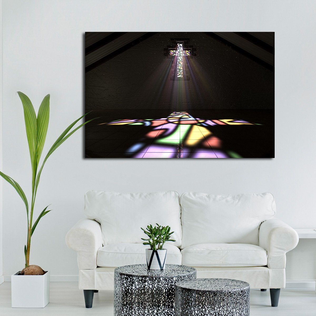 Cross of Light Multi Panel Canvas Wall Art