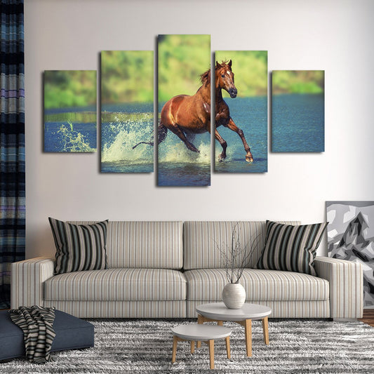 Crossing the River Multi Panel Canvas Wall Art