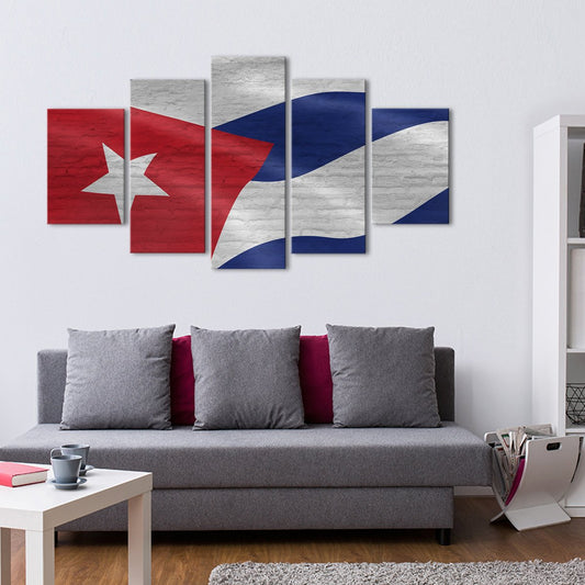 Cuban Flag Multi Panel Canvas Wall Art
