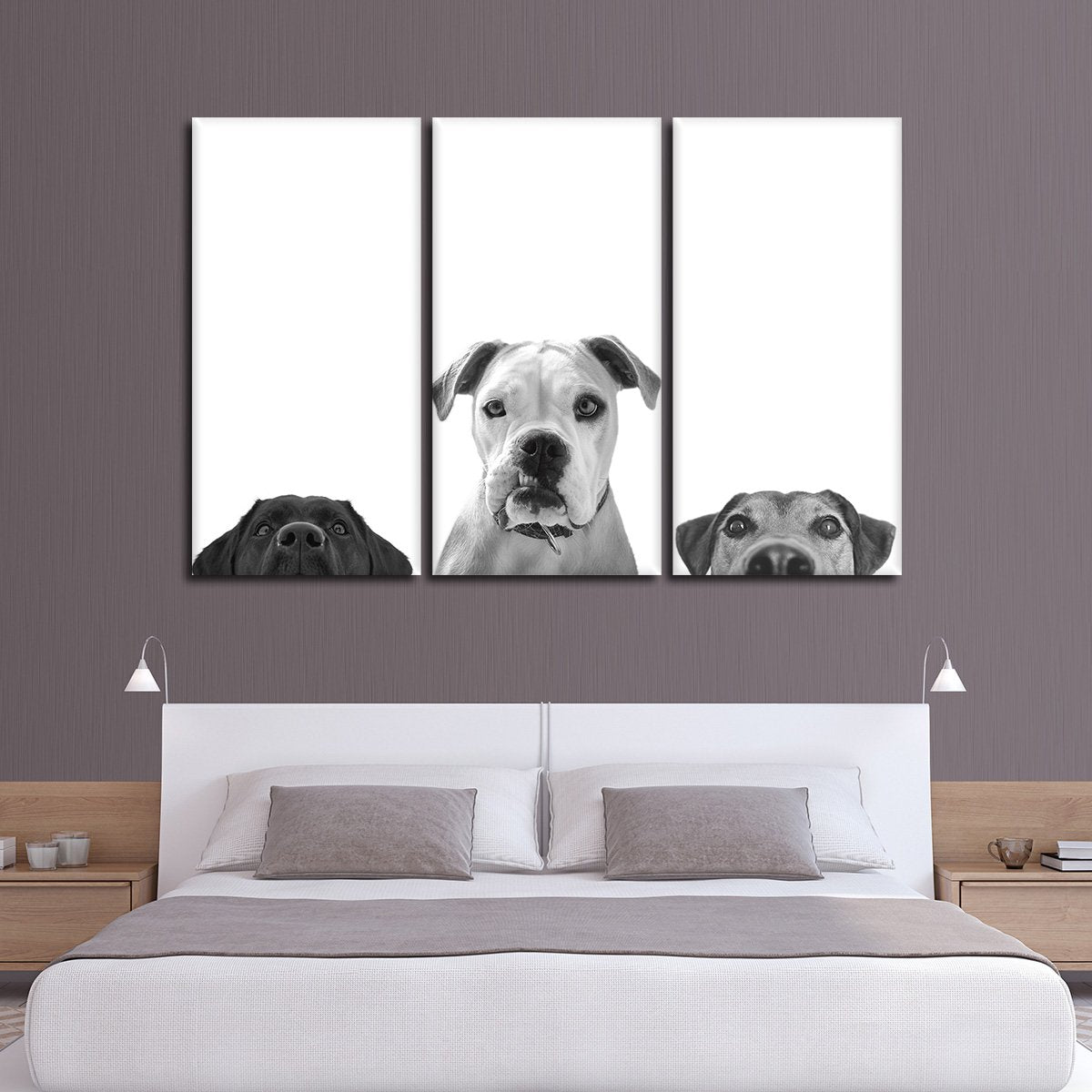 Curious Canines Multi Panel Canvas Wall Art
