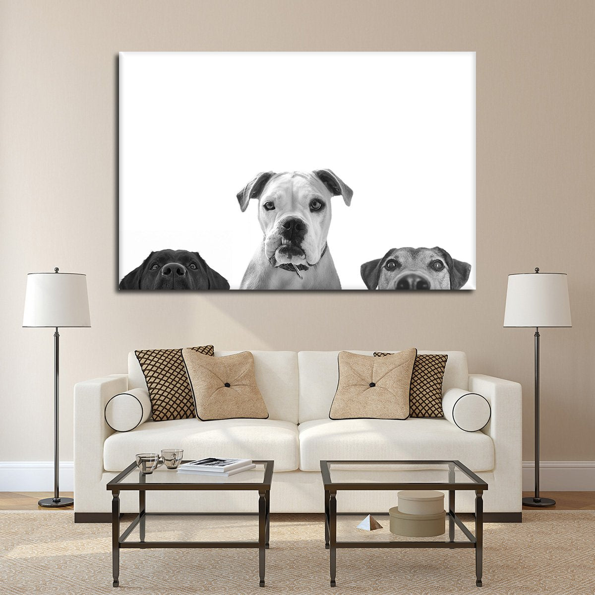 Curious Canines Multi Panel Canvas Wall Art