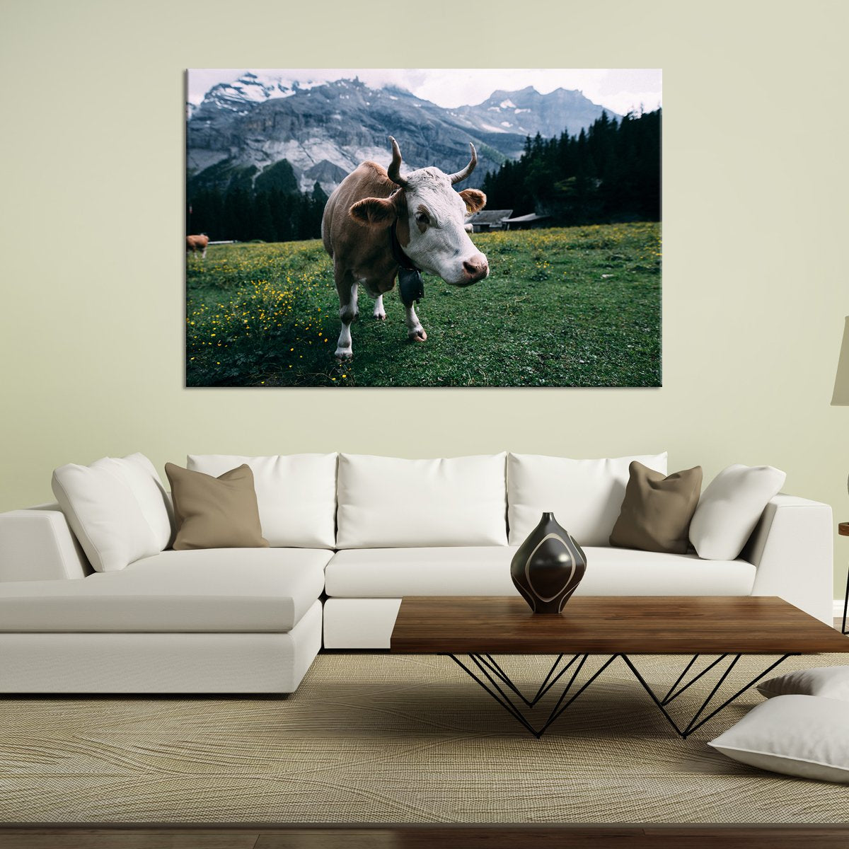 Curious Cow Multi Panel Canvas Wall Art