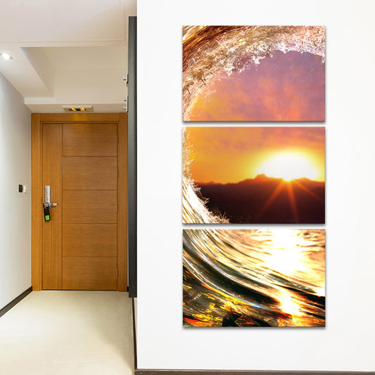 Curling Wave Multi Panel Canvas Wall Art