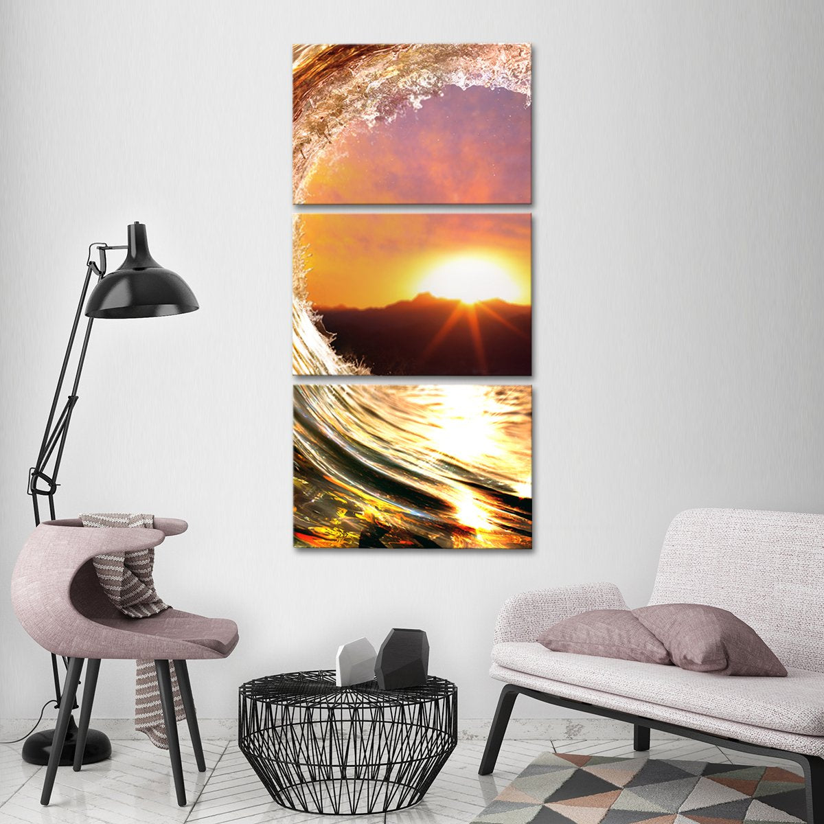 Curling Wave Multi Panel Canvas Wall Art