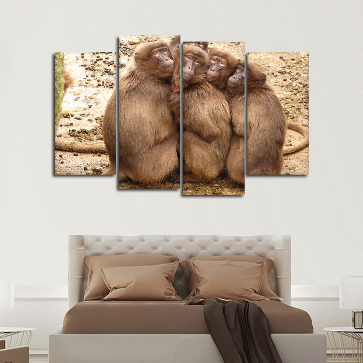 Cute Monkeys Multi Panel Canvas Wall Art