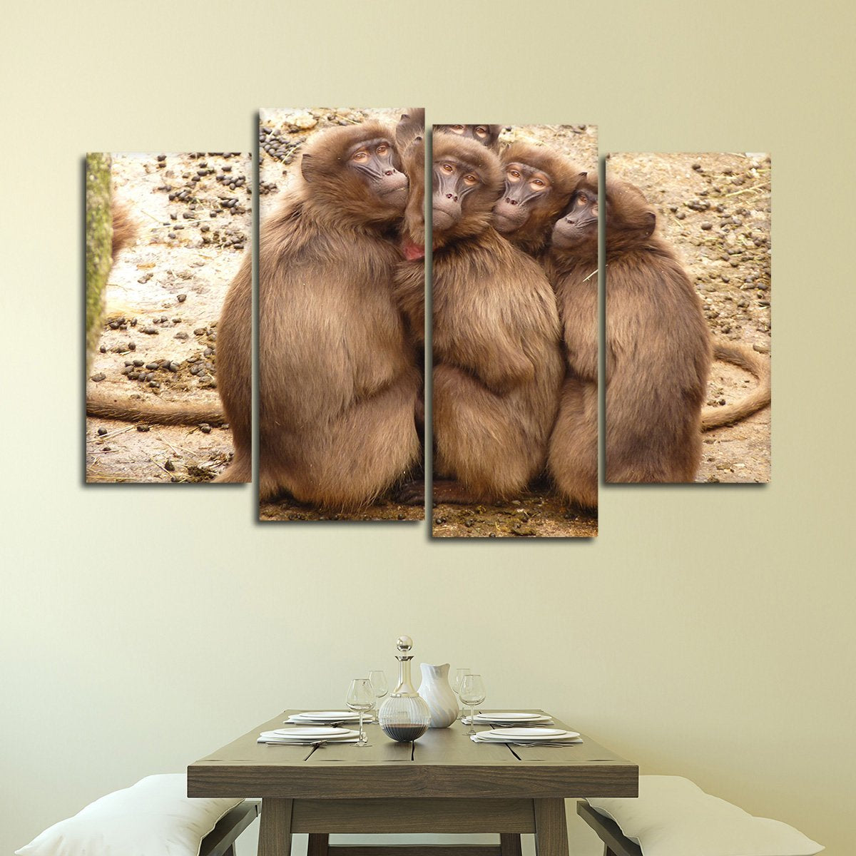 Cute Monkeys Multi Panel Canvas Wall Art