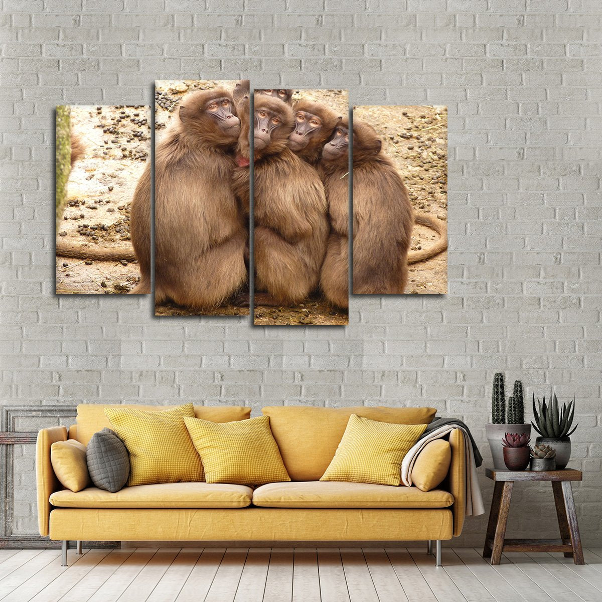 Cute Monkeys Multi Panel Canvas Wall Art