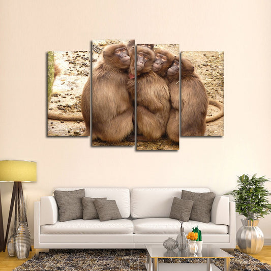 Cute Monkeys Multi Panel Canvas Wall Art