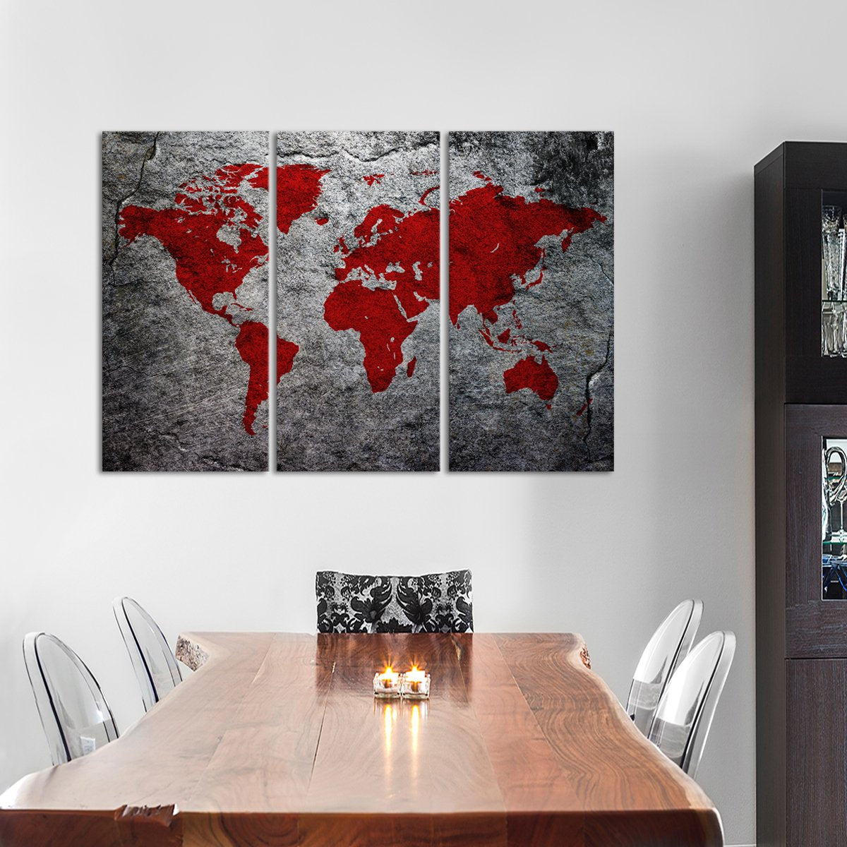 Boulder World Map Multi Panel Canvas Wall Art