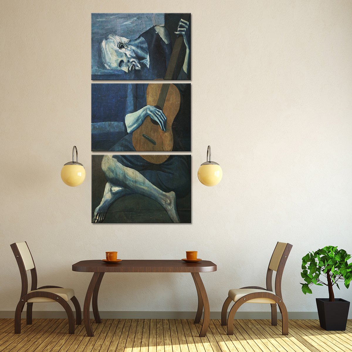 The Old Guitarist Multi Panel Canvas Wall Art