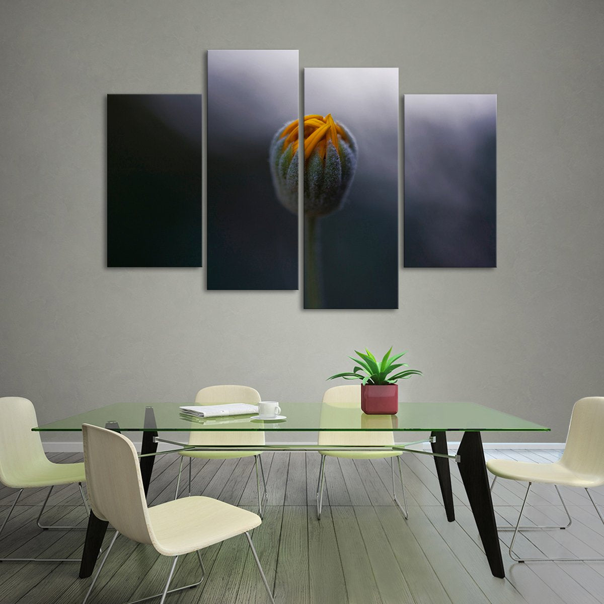 Flower Bud Multi Panel Canvas Wall Art