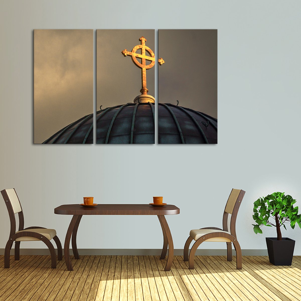 Christian Cross Multi Panel Canvas Wall Art