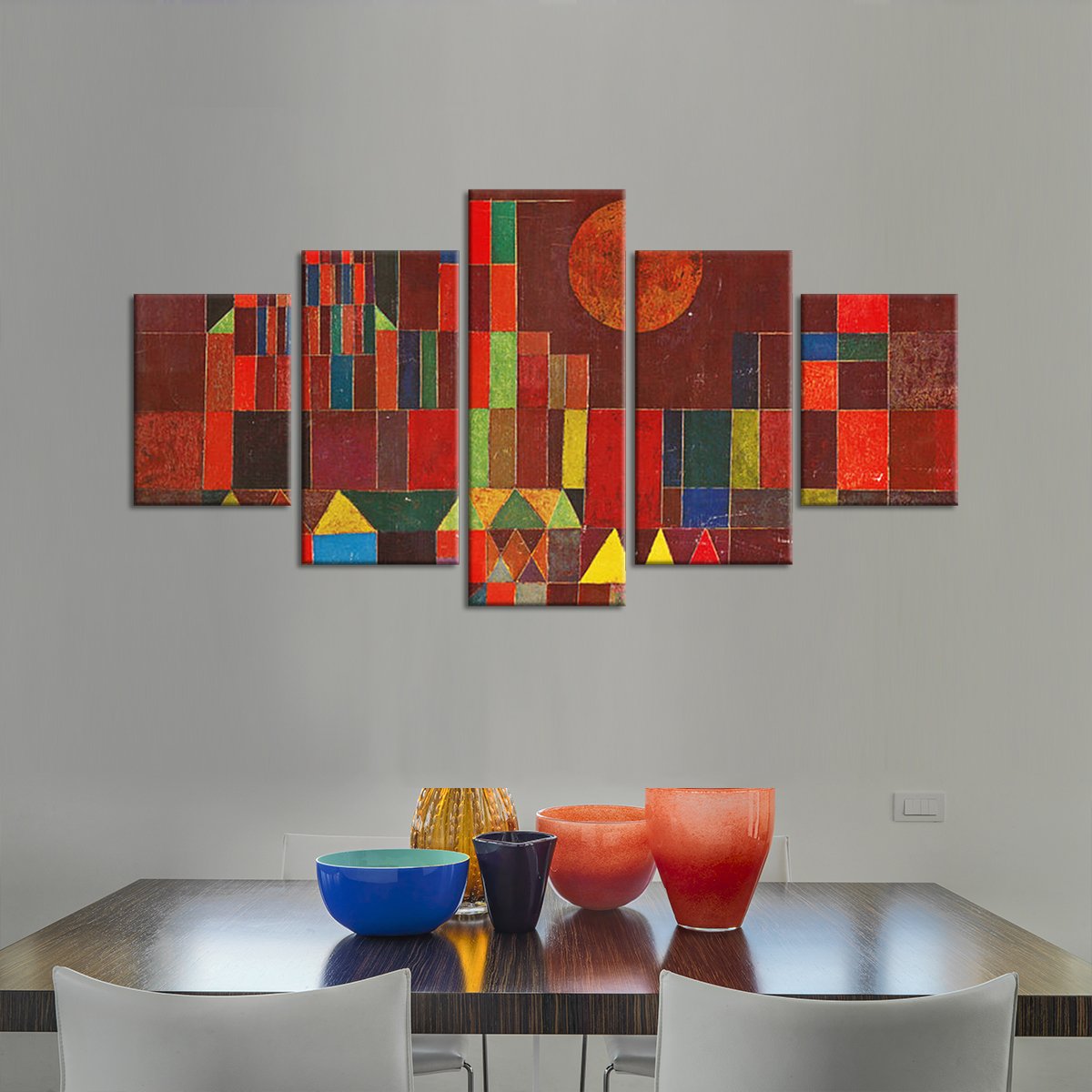 Castle and Sun Multi Panel Canvas Wall Art