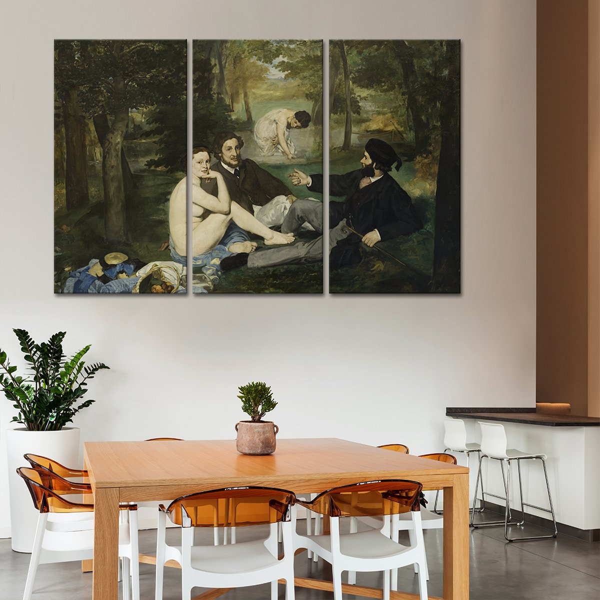 Luncheon on the Grass Multi Panel Canvas Wall Art