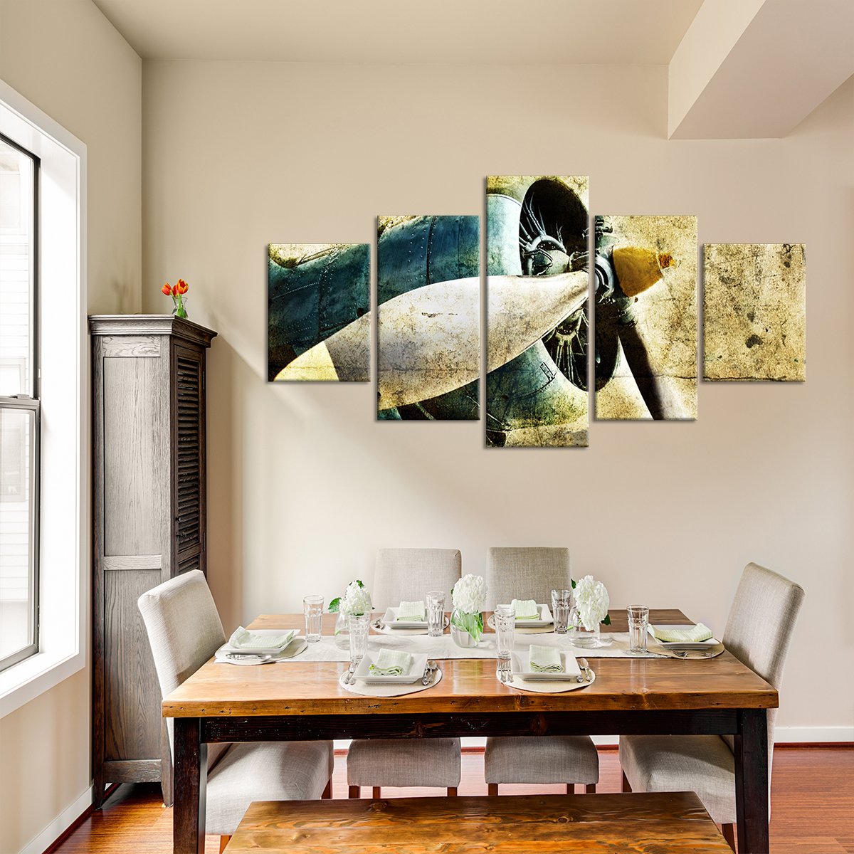 Grunge Engine Multi Panel Canvas Wall Art