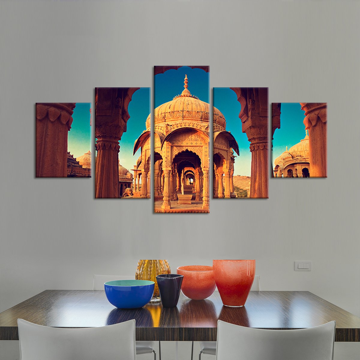 Golden City Multi Panel Canvas Wall Art