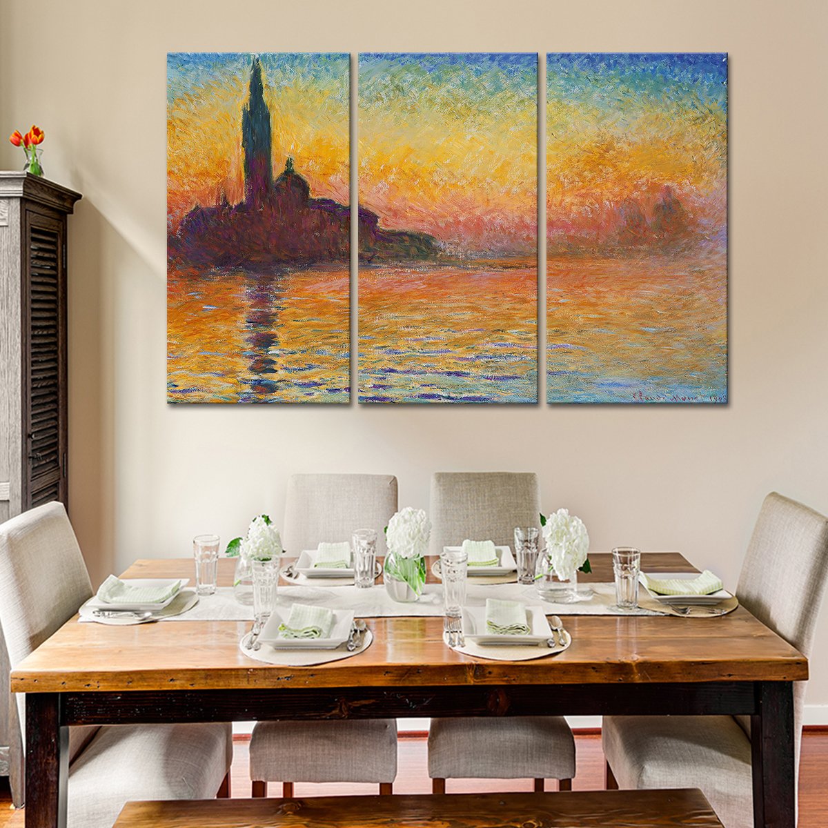 San Giorgio Maggiore At Dusk Multi Panel Canvas Wall Art