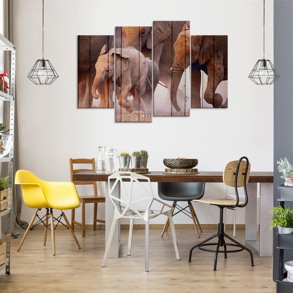 Elephants Never Forget Multi Panel Canvas Wall Art