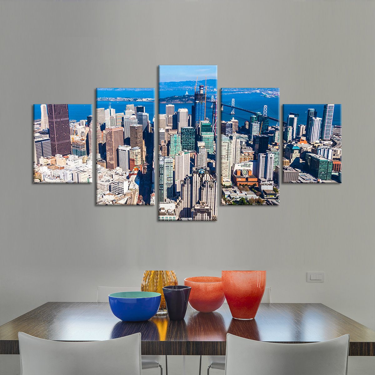 Downtown San Francisco Multi Panel Canvas Wall Art