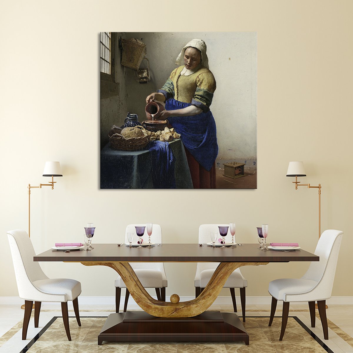 The Milkmaid Canvas Wall Art
