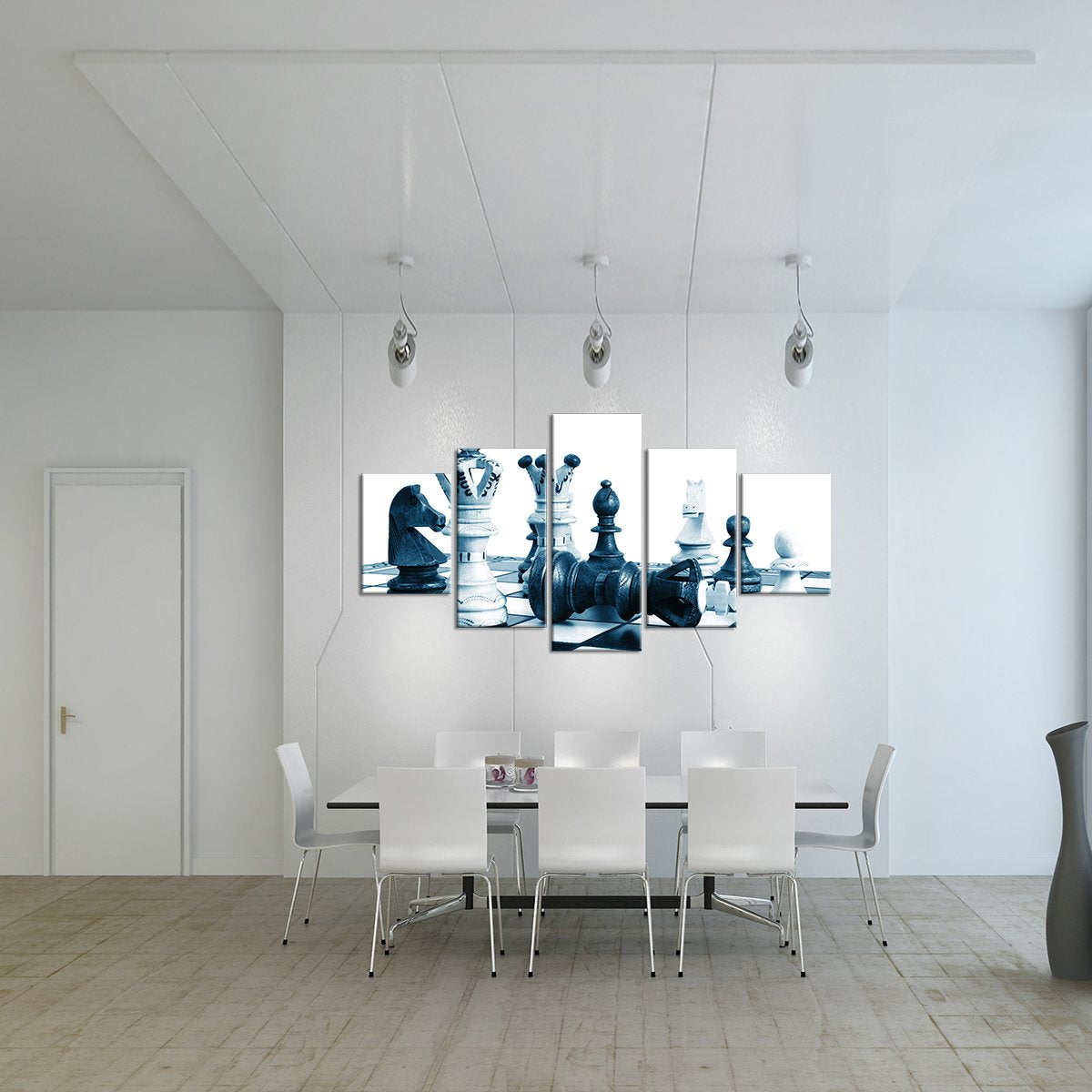 Rustic Chess Multi Panel Canvas Wall Art