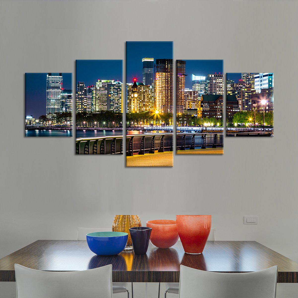 Jersey City Multi Panel Canvas Wall Art