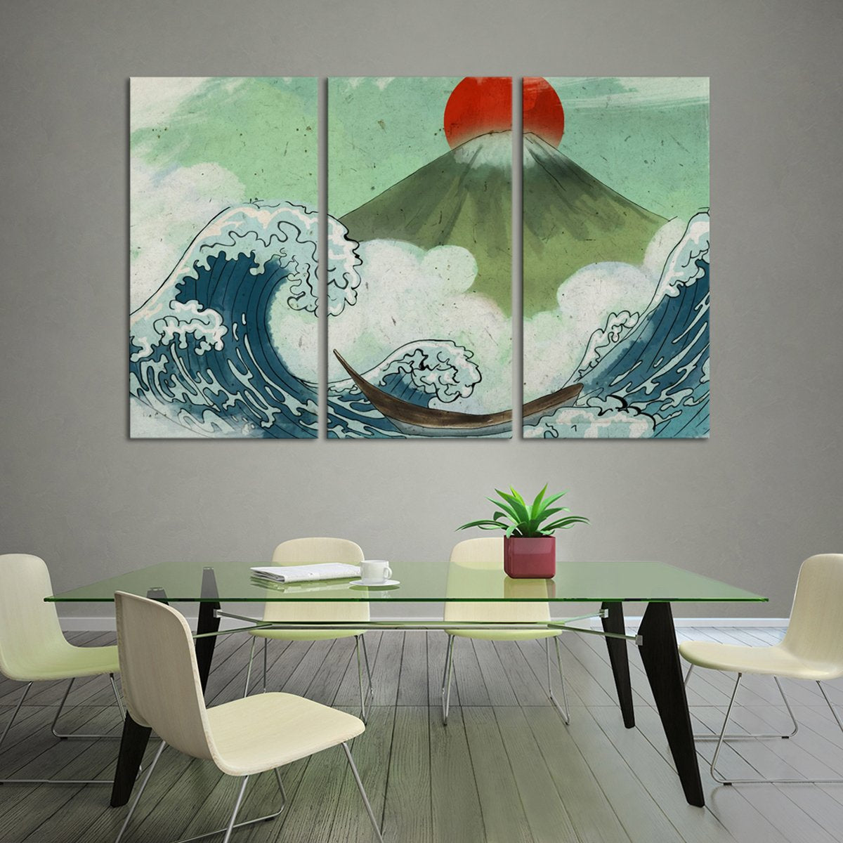 Kanagawa Graffiti Multi Panel Canvas Wall Art