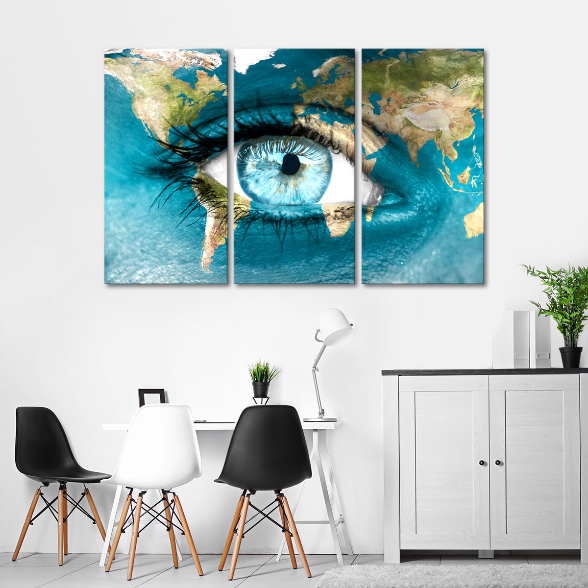 Planet Earth Eye Multi Panel Canvas Wall Art