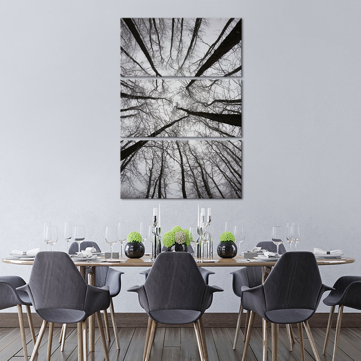 Gloomy Forest View Multi Panel Canvas Wall Art