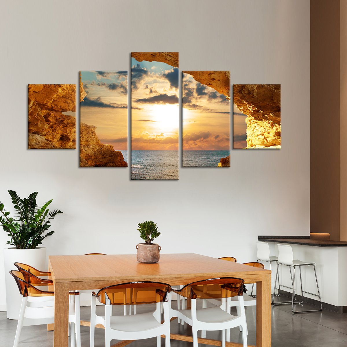 Glimpse of Sunset Multi Panel Canvas Wall Art