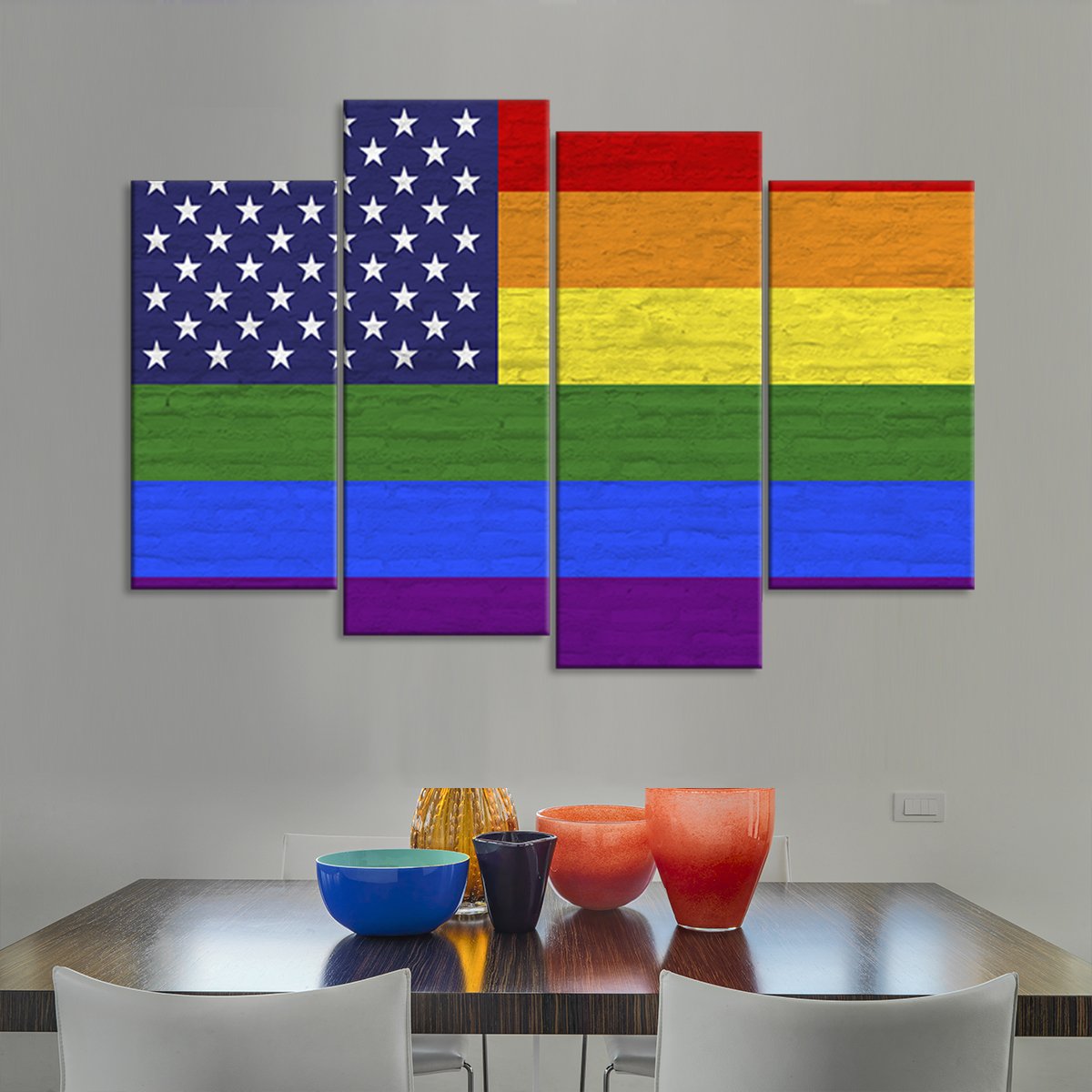 USA Pride Flag Multi Panel Canvas Wall Art