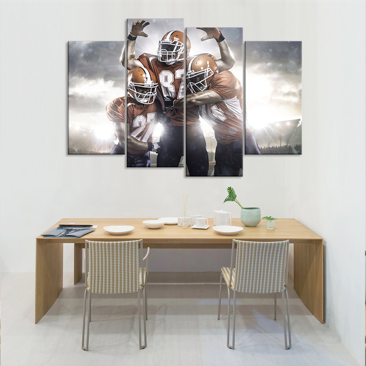 Football Players Multi Panel Canvas Wall Art