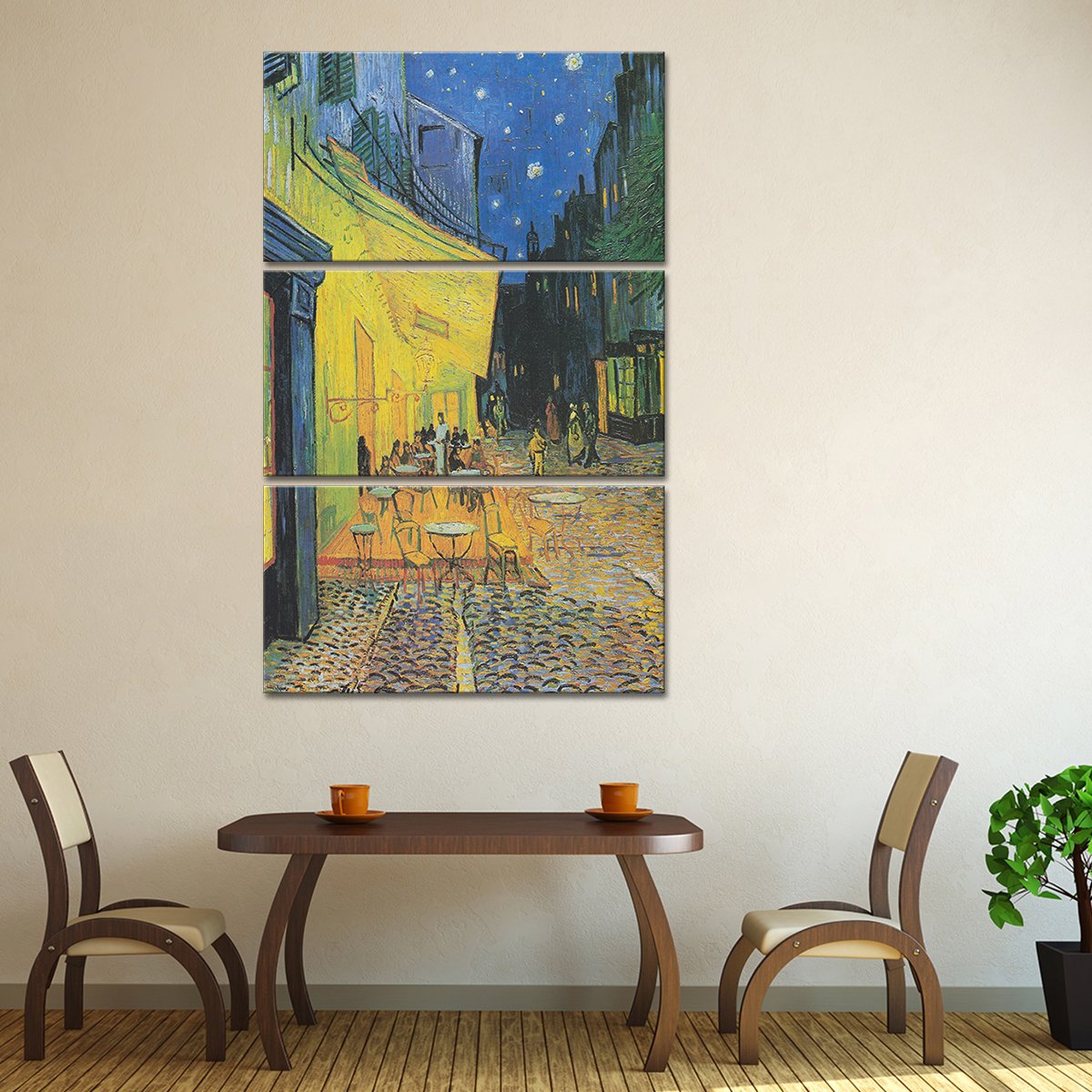 Cafe Terrace at Night Multi Panel Canvas Wall Art