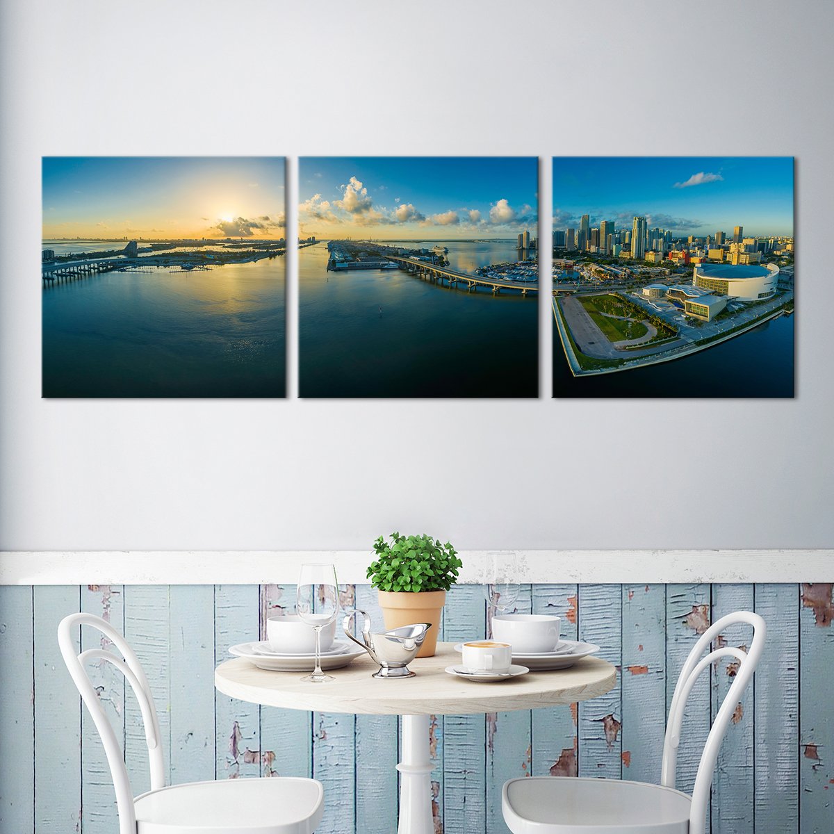Florida City Scape Multi Panel Canvas Wall Art