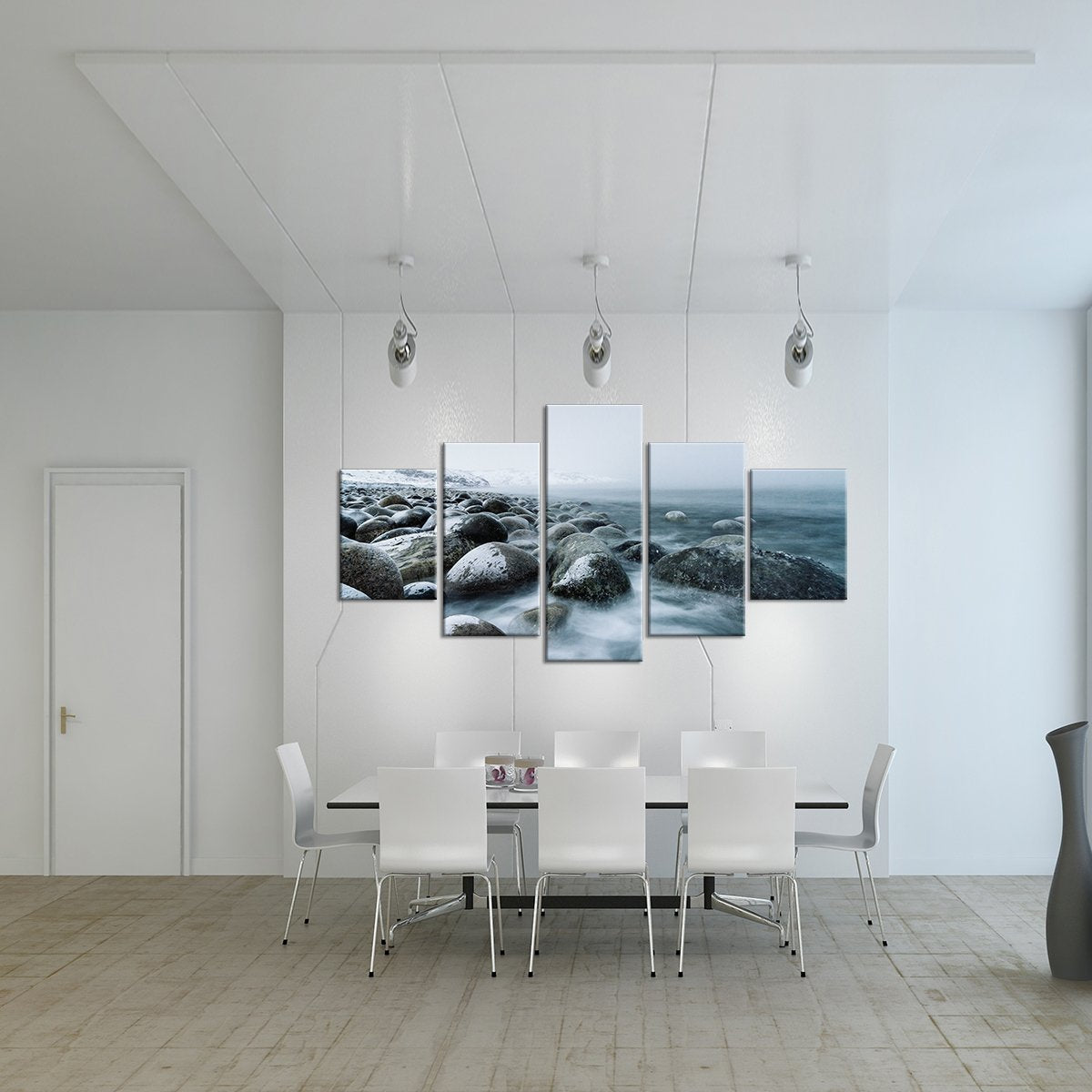 Winter Pebbles Multi Panel Canvas Wall Art