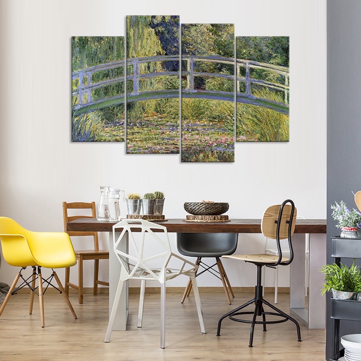 The Japanese Footbridge Multi Panel Canvas Wall Art