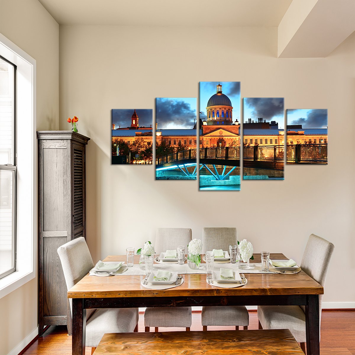Old Montreal Multi Panel Canvas Wall Art