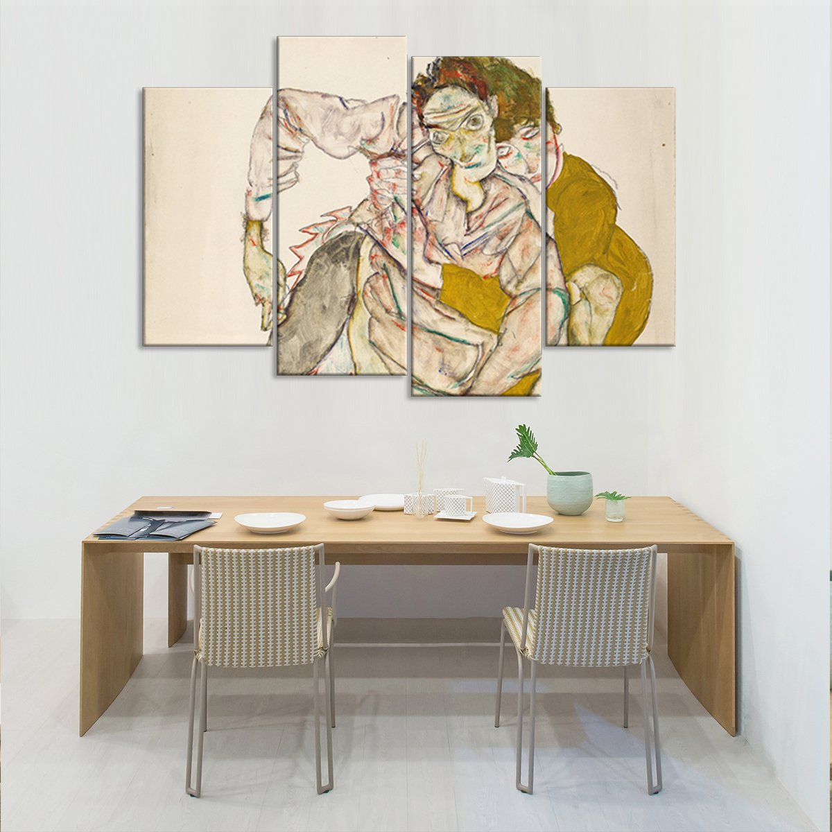 Seated Couple Multi Panel Canvas Wall Art