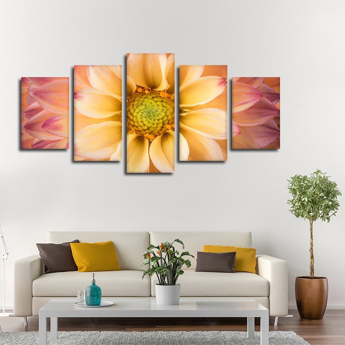 Dahlia Multi Panel Canvas Wall Art