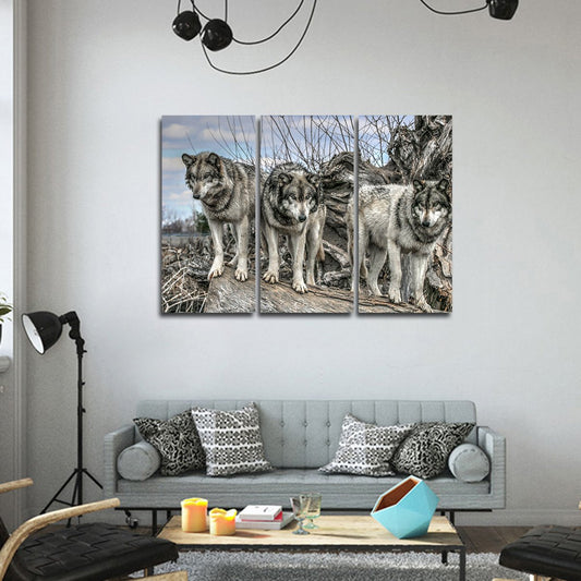 Dances With Wolves Multi Panel Canvas Wall Art