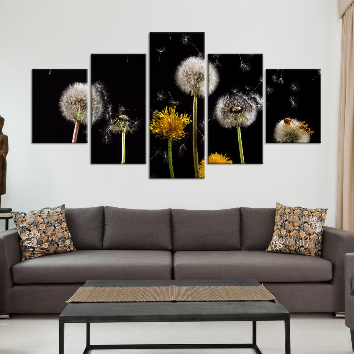 Dandelion In The Wind Multi Panel Canvas Wall Art