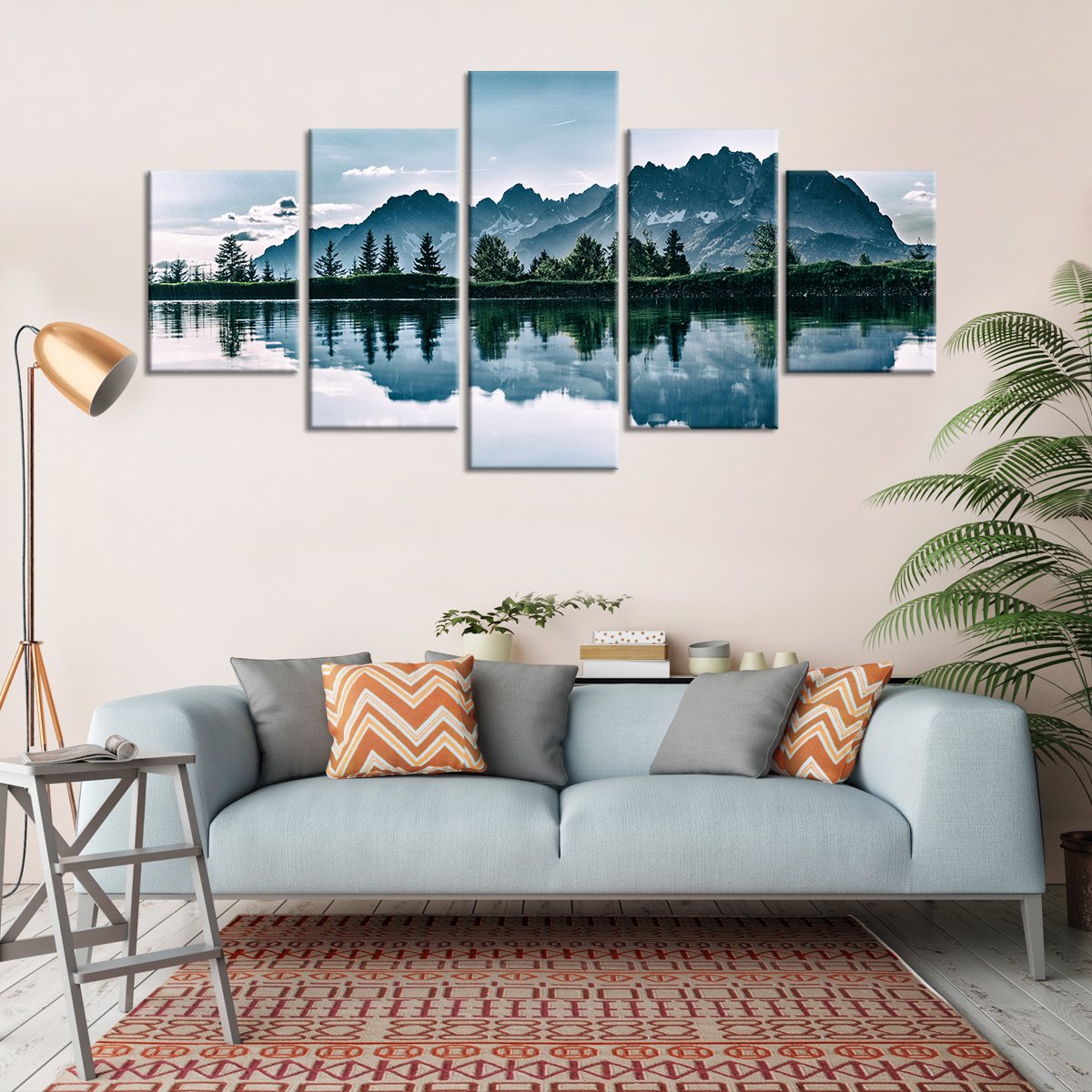 Daylight Nature Reflection Multi Panel Canvas Wall Art