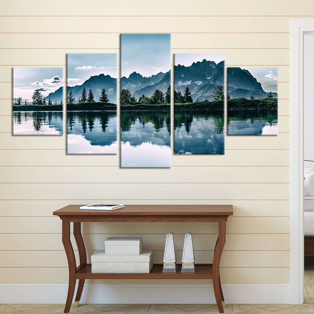 Daylight Nature Reflection Multi Panel Canvas Wall Art