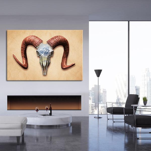 Deadly Ram Skull Multi Panel Canvas Wall Art