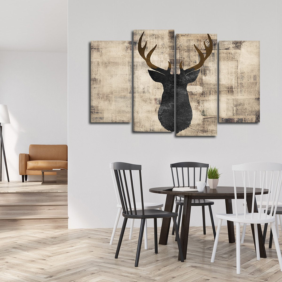 Deer Deco Multi Panel Canvas Wall Art
