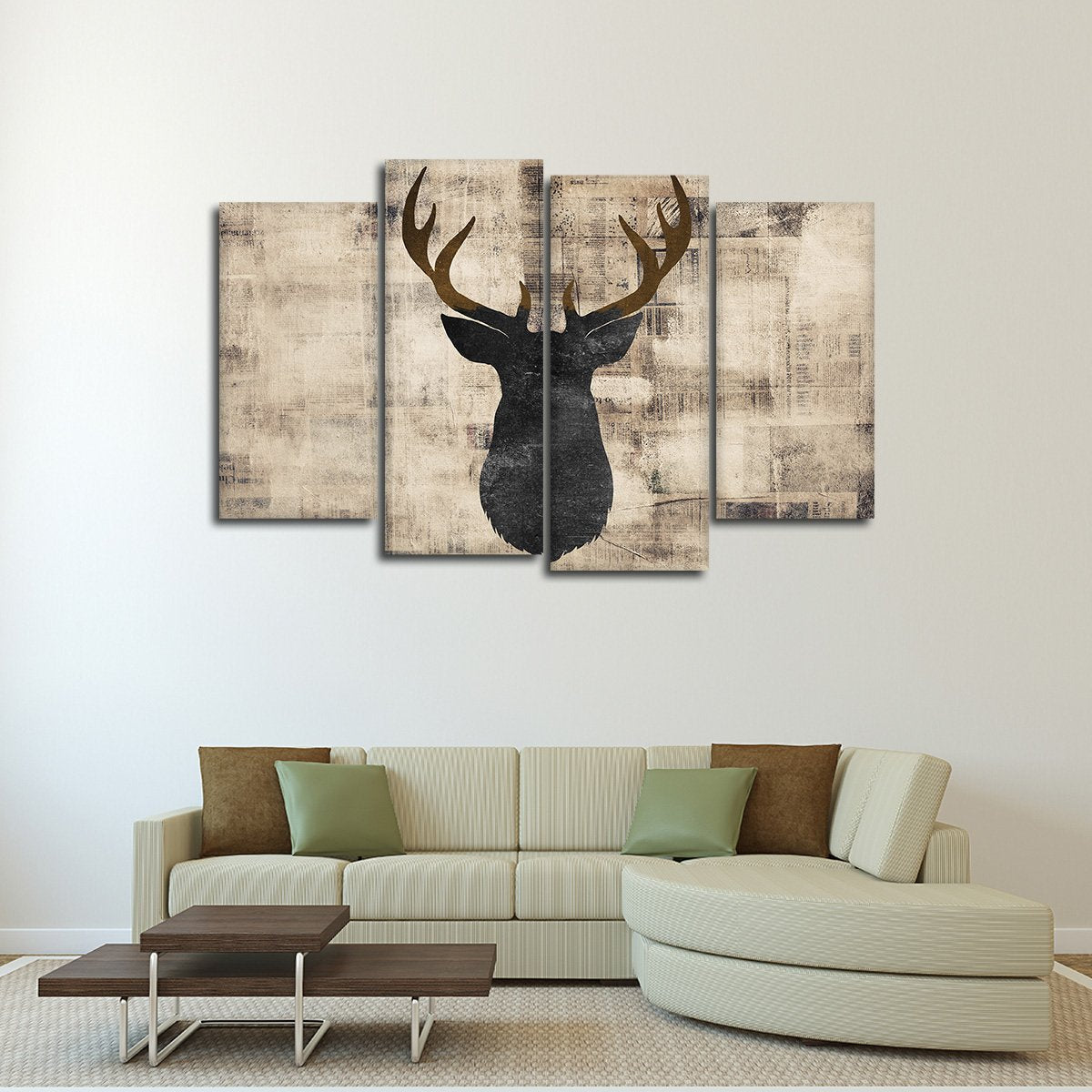 Deer Deco Multi Panel Canvas Wall Art