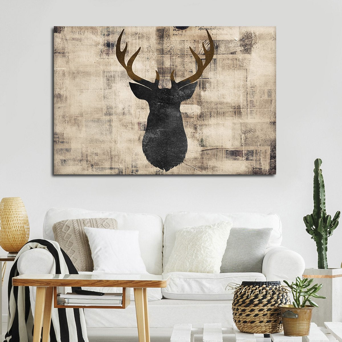 Deer Deco Multi Panel Canvas Wall Art