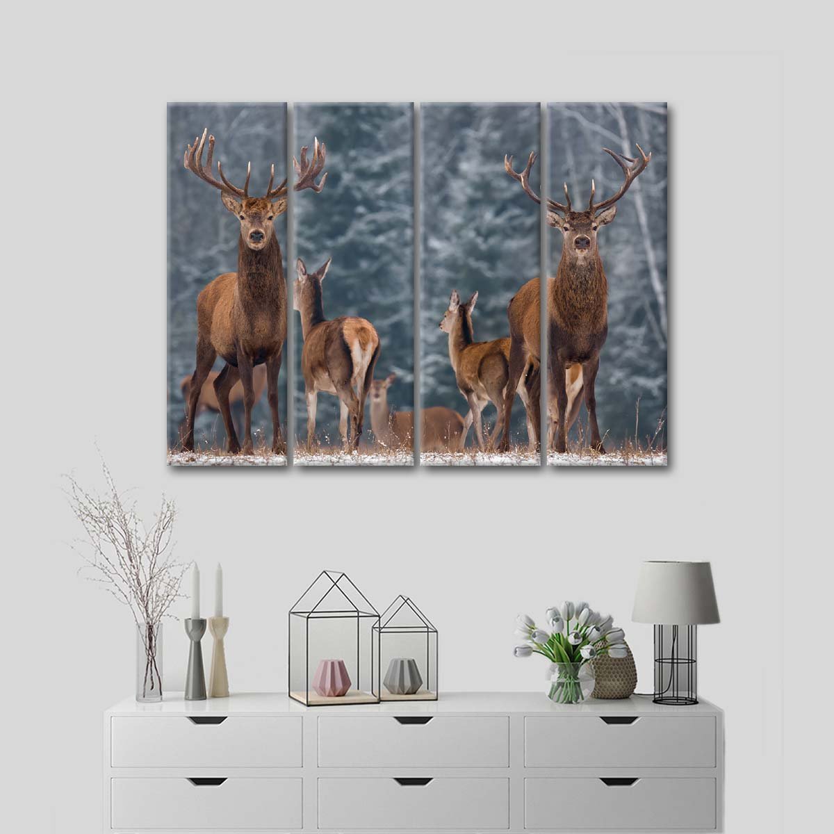 Deer Season Multi Panel Canvas Wall Art