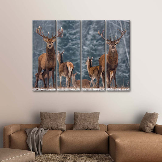 Deer Season Multi Panel Canvas Wall Art