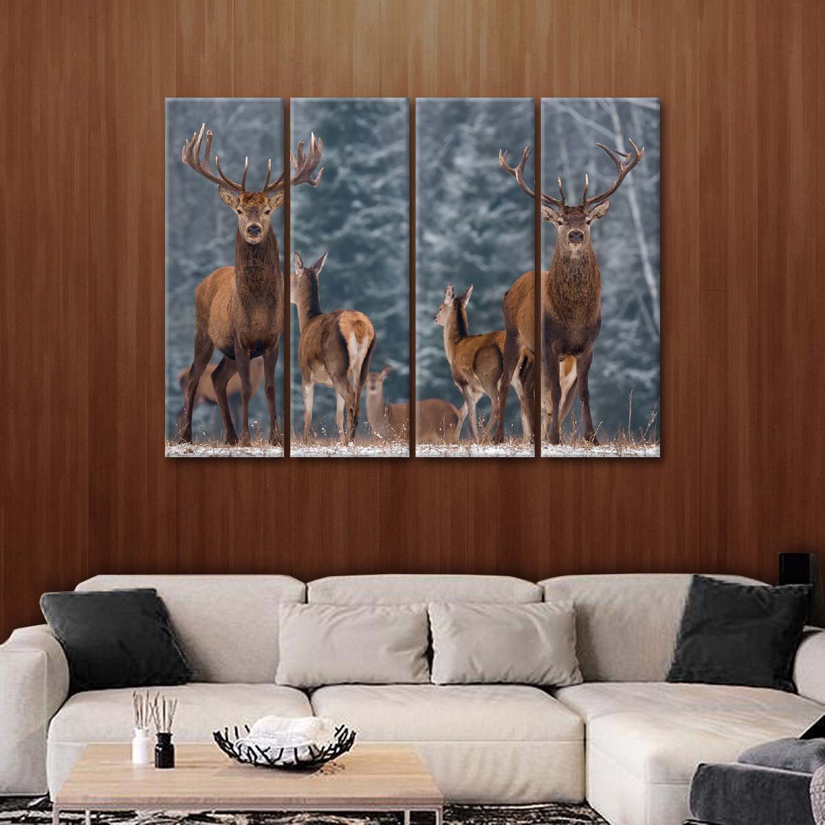 Deer Season Multi Panel Canvas Wall Art